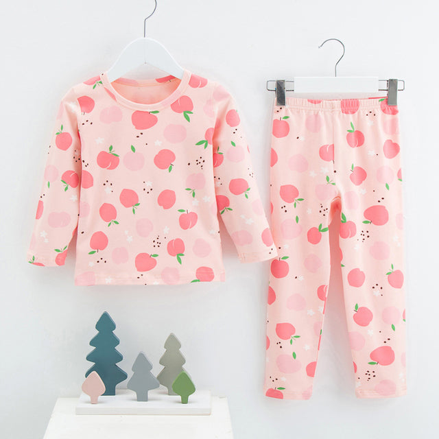 Menoea 2021 Spring Winter Children Cartoon Really Cotton Lining Underwear Set Children&#39;s Warm Home Pajamas Suits New Arrivals