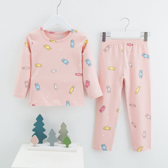 Menoea 2021 Spring Winter Children Cartoon Really Cotton Lining Underwear Set Children&#39;s Warm Home Pajamas Suits New Arrivals