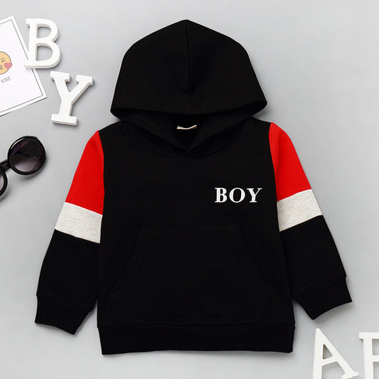 Menoea Kids Hoodies Autumn 2020 Girls Boys Sweatshirts Letter Long Sleeve Tops with Hat Girl Color Patchwork Sports Outfits
