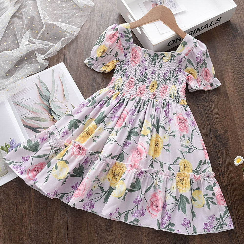 Menoea Baby Girls Cotton Dresses New Summer Flower Embroidery Lace Dress Toddler Kids Casual Flying Sleeve Princess Clothes 2-6Y