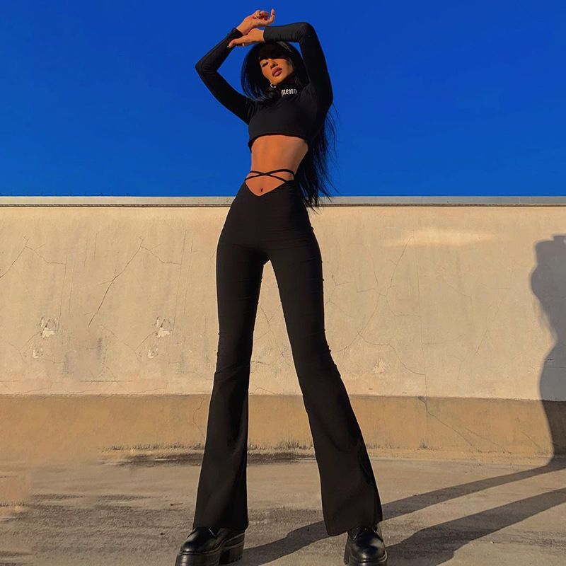 Lucyever Black Sexy High Waist Skinny Pants