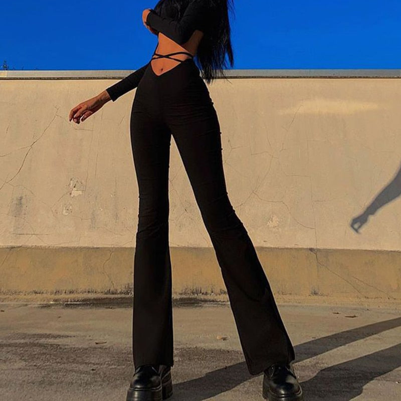 Lucyever Black Sexy High Waist Skinny Pants