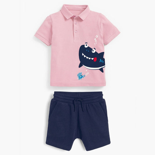 Menoea Boy Clothes Fashion New Turn-down Collar Short Sleeve + Solid Sports Shorts 2022 Toddler Boy Clothing Casual 2-Piece Set