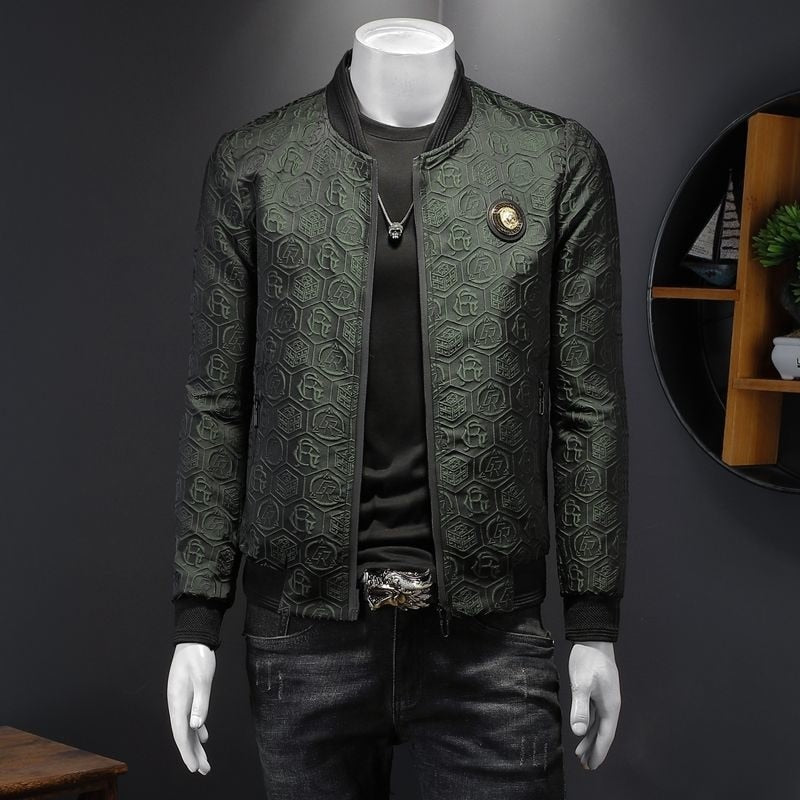 Spring Baseball Jacket Gold Chain Vintage Bomber Jacket Korean Streetwear Social Club Outfits Men Floral Jacket Casaca Hombre