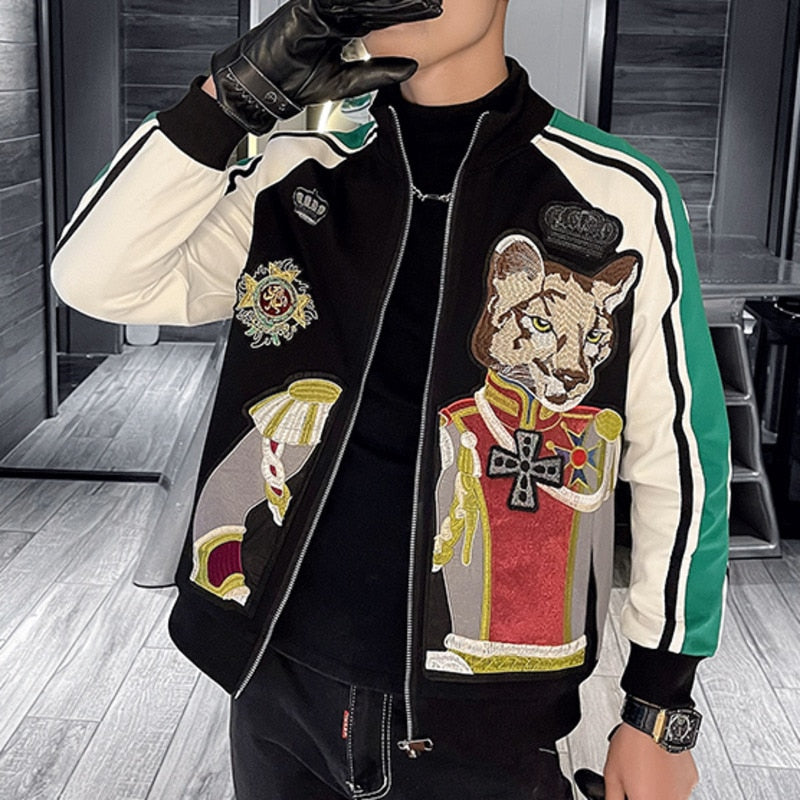 2022 Spring Fashion Stitching Mens Jacket Business Social Office Jacket Slim Fit Lapel Casual Streetwear Coat Men Clothing