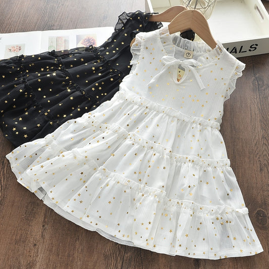 Menoea Girls Wedding Dress 2022 Summer Fashion Girl Kids Party Dresses Starry Sequins Outfits Gown Children Princess Clothes