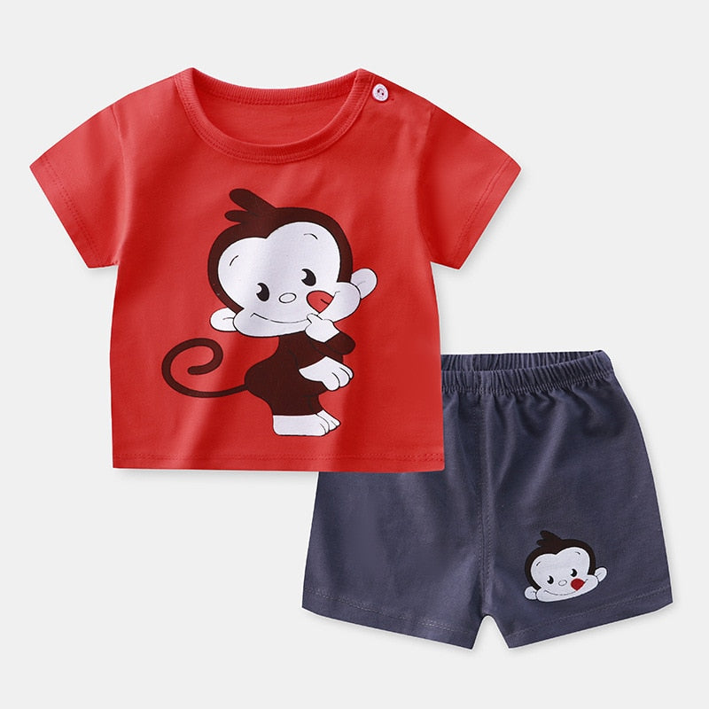 Summer Clothes for Children's Suits Shorts Toddler Kids Girls Boy Tracksuit Pijamas Sweatshirts T-shirts Outfit Cartoon Sports