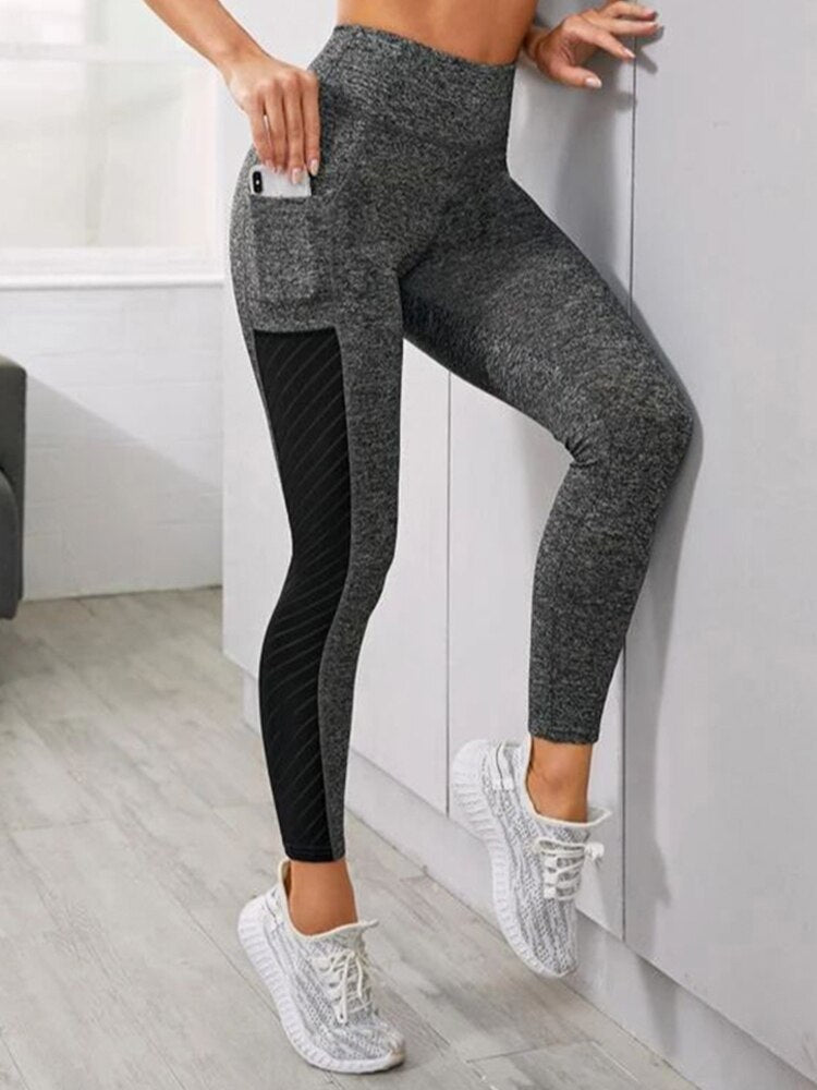 Women&#39;s Casual Fitness Leggings Seamless Mesh Sports Fitness Leggings Fashion High Waist Women Leggings Women Yoga Running Pants