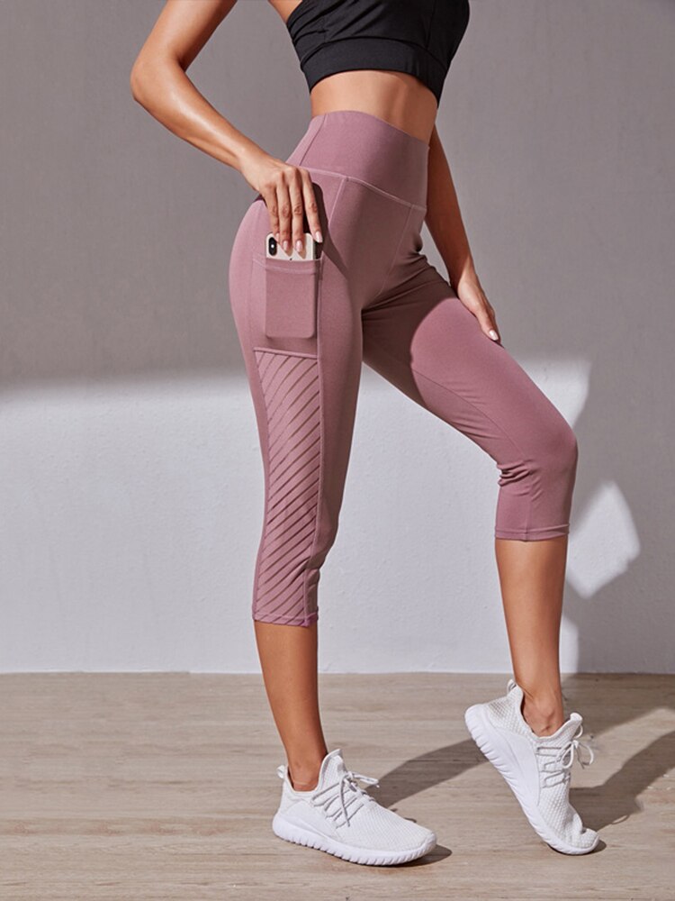 Women&#39;s Casual Fitness Leggings Seamless Mesh Sports Fitness Leggings Fashion High Waist Women Leggings Women Yoga Running Pants