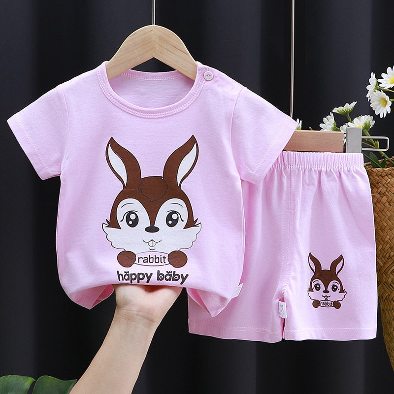 Summer Clothes for Children's Suits Shorts Toddler Kids Girls Boy Tracksuit Pijamas Sweatshirts T-shirts Outfit Cartoon Sports