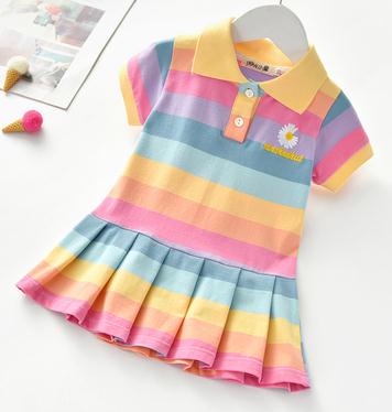 Unicon Children Dress Spring Summer Turn-Down Collar Kids Clothes Fashion toddler Baby Girls Clothing Summer Dress Girl