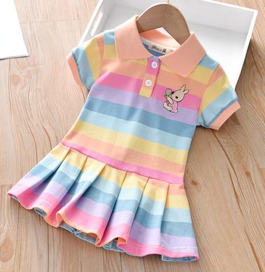 Unicon Children Dress Spring Summer Turn-Down Collar Kids Clothes Fashion toddler Baby Girls Clothing Summer Dress Girl