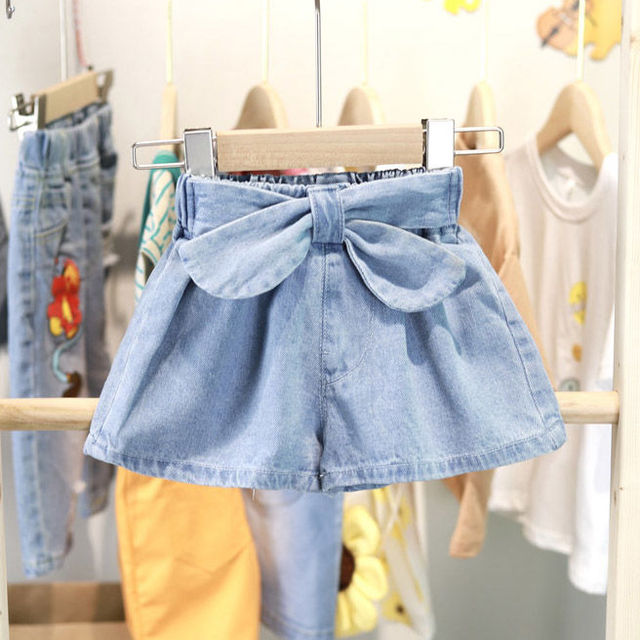 VIDMID New summer denim shorts girls summer all-match hot pants western style skirts bow P160