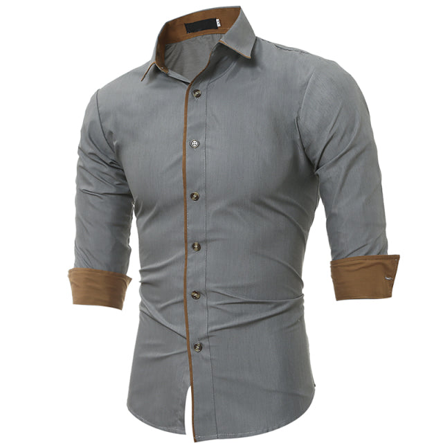 Men's Button Up Office Shirt - aeronna-clothing