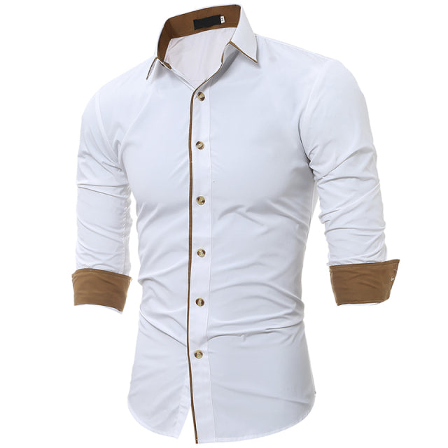 Men's Button Up Office Shirt - aeronna-clothing