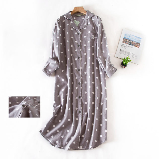 Plaid Cotton Nightwear - aeronna-clothing