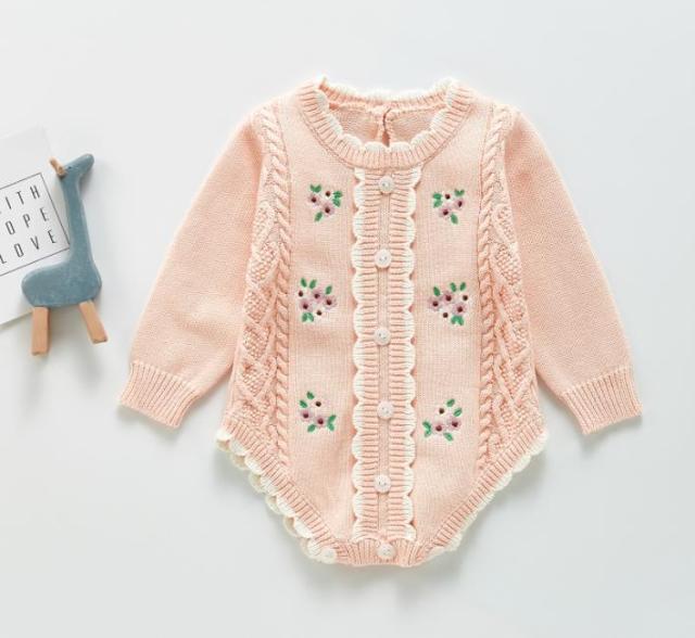 Baby Girls Knitted Bodysuit - aeronna-clothing