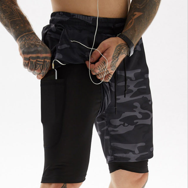 Men Camo Running Shorts - aeronna-clothing